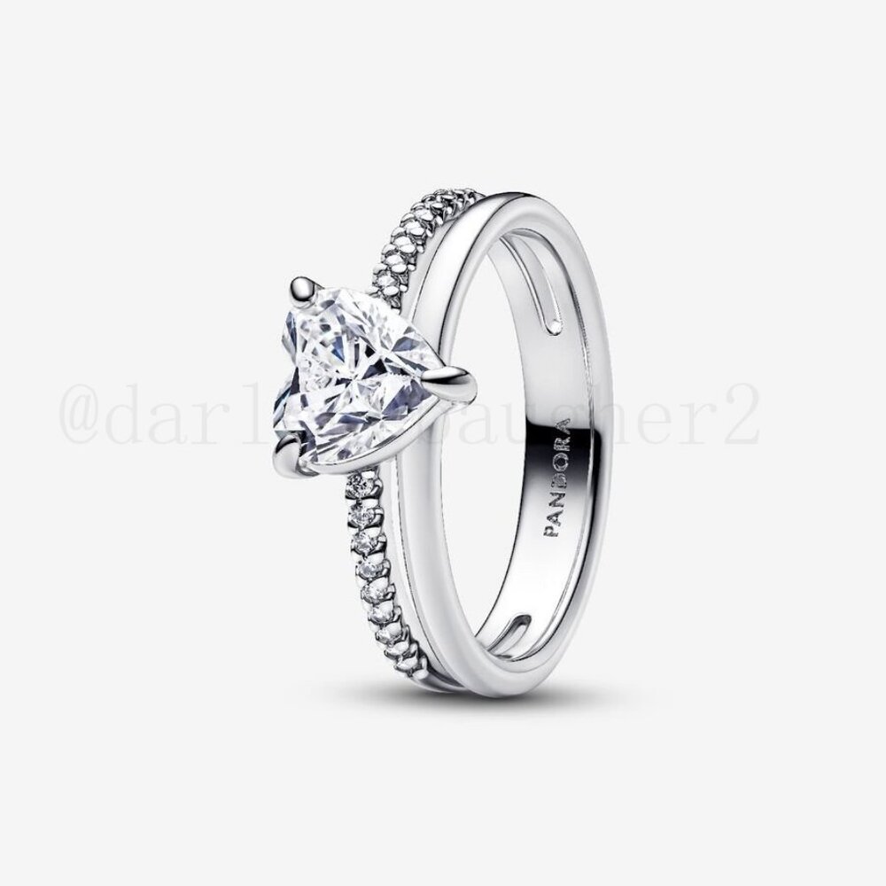 Pandora  Double Band Heart Ring